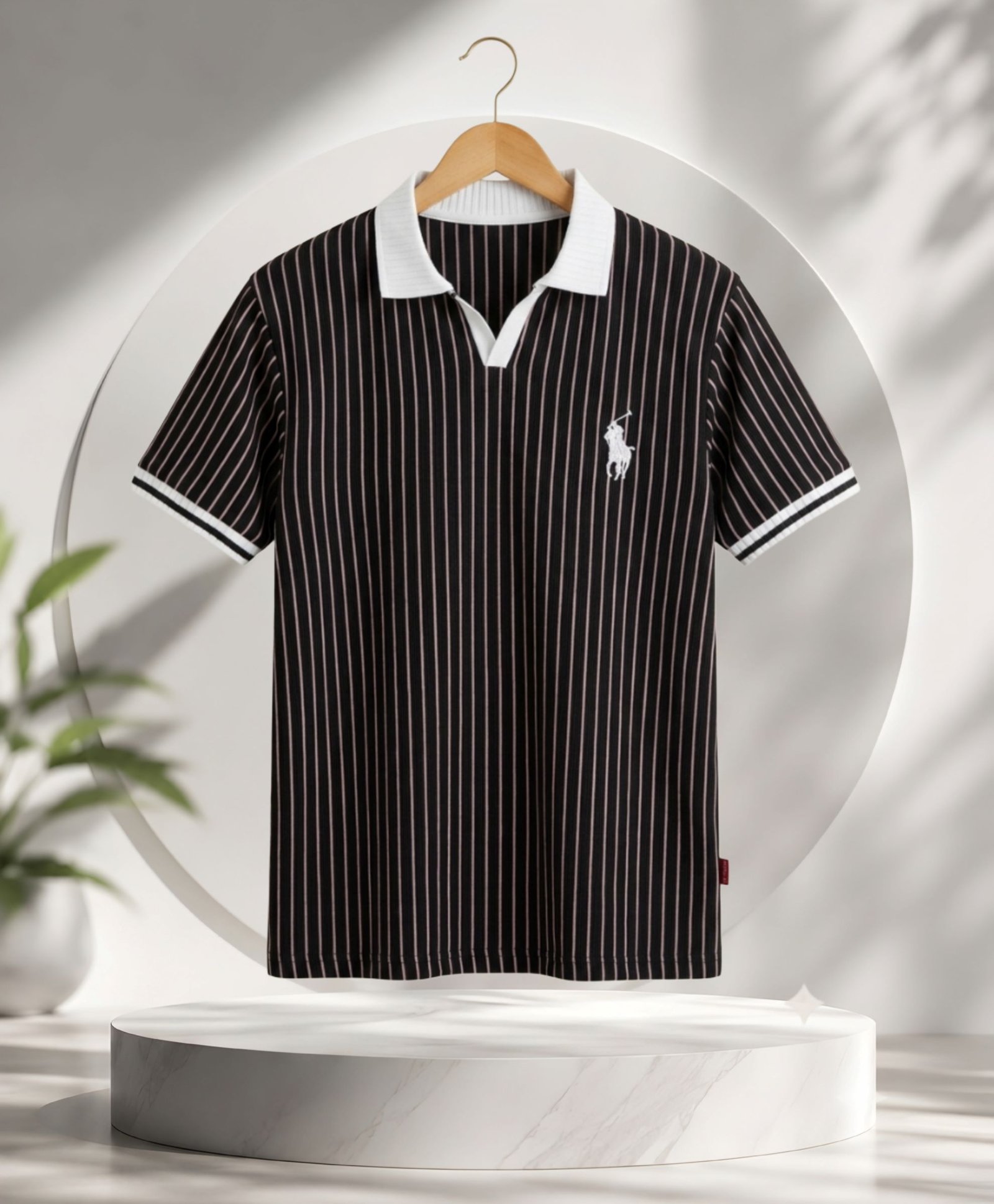 OLD MONEY STEP POLO- BLACK