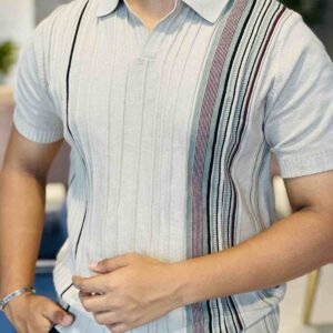 প্রিমিয়াম নিট পলো গ্রে হোয়াইট কোড ৬০১